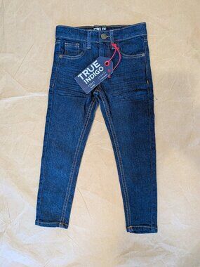 kids True Indigo straight legs indigo blue jeans size 4 NWT